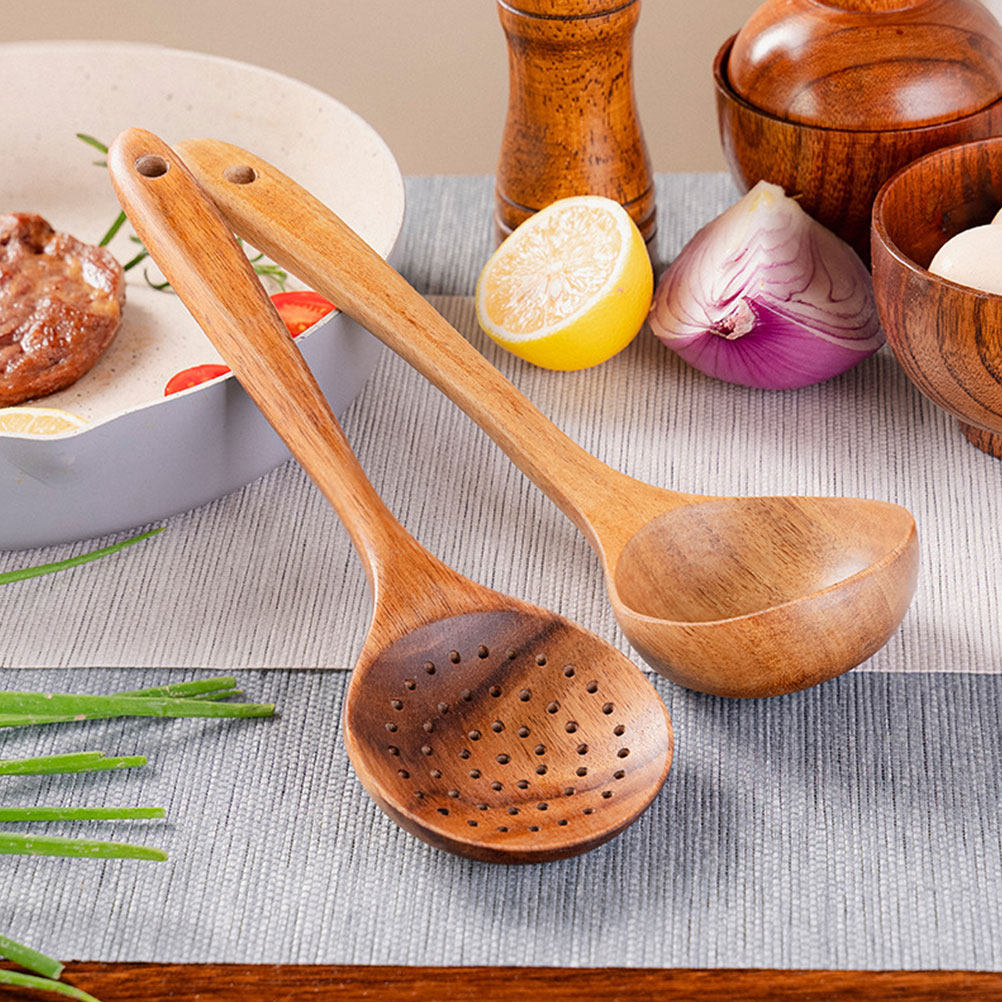 Home Cooking Utensil Set - 1Set Wooden Spoon Utensil Set Kitchen