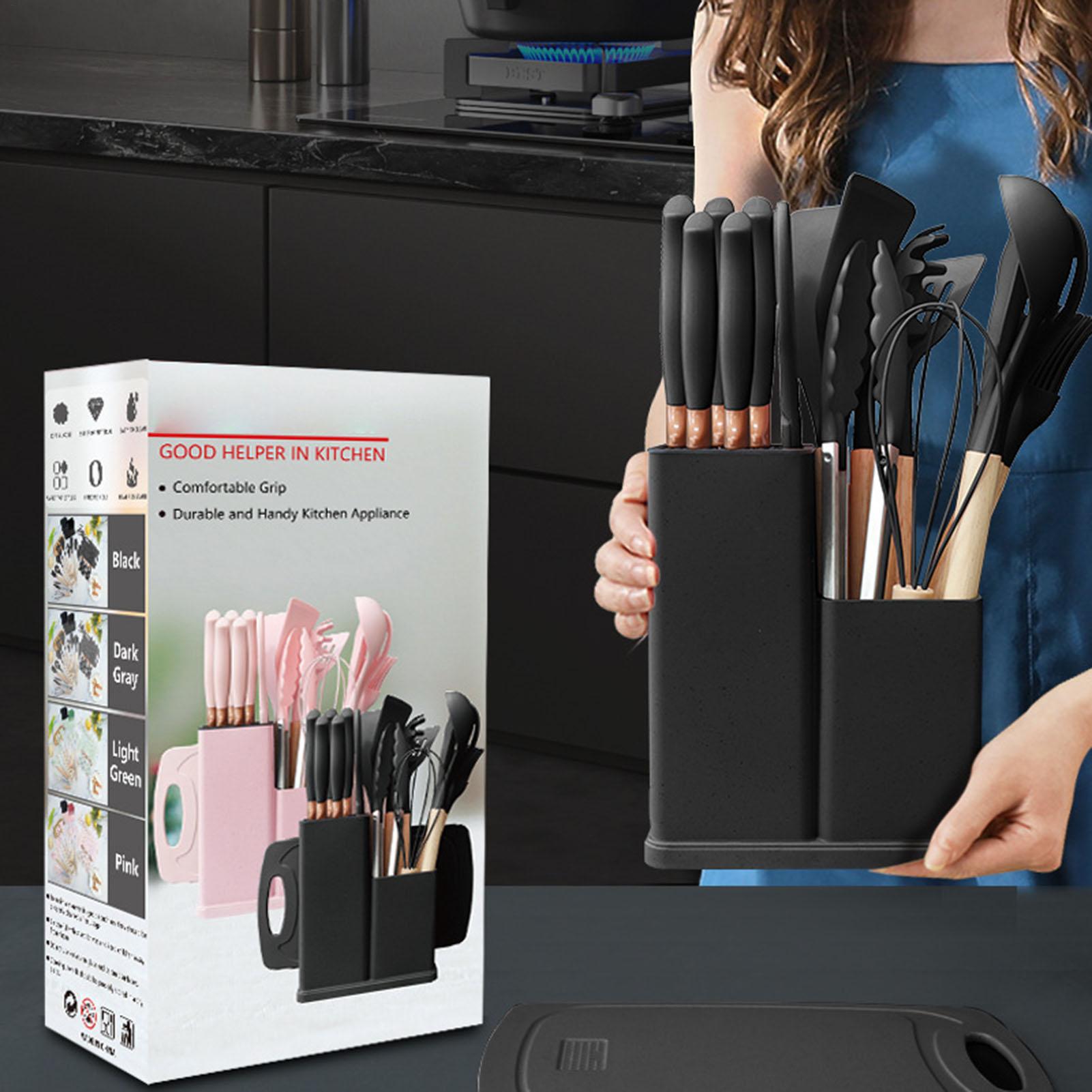 Home Cooking Utensil Set - Cooking Utensils 19-Piece Nonstick Silicone Heat