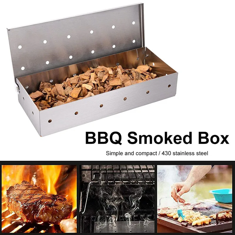 Smoker Box Wood Chip - Stainless Steel Wood Chip Smoker Box