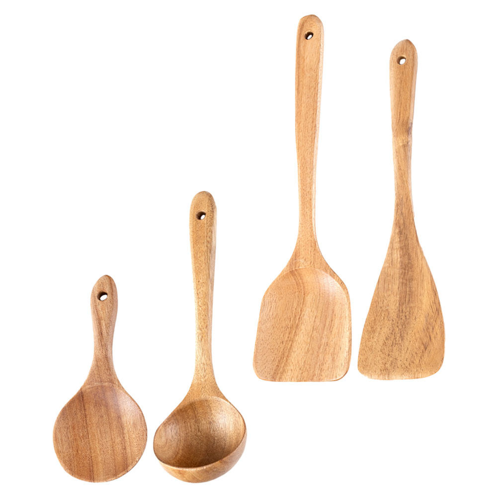 1Set Wooden Spoon Utensil Set  - مراجعة Home Cooking Utensil Set وسعره