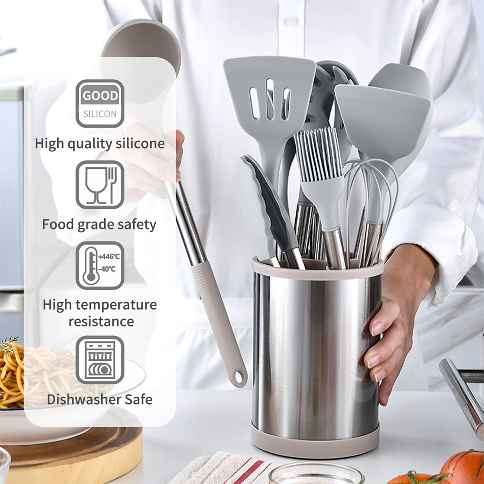 Kitchen Utensils Set Silicone  - مراجعة Home Cooking Utensil Set وسعره