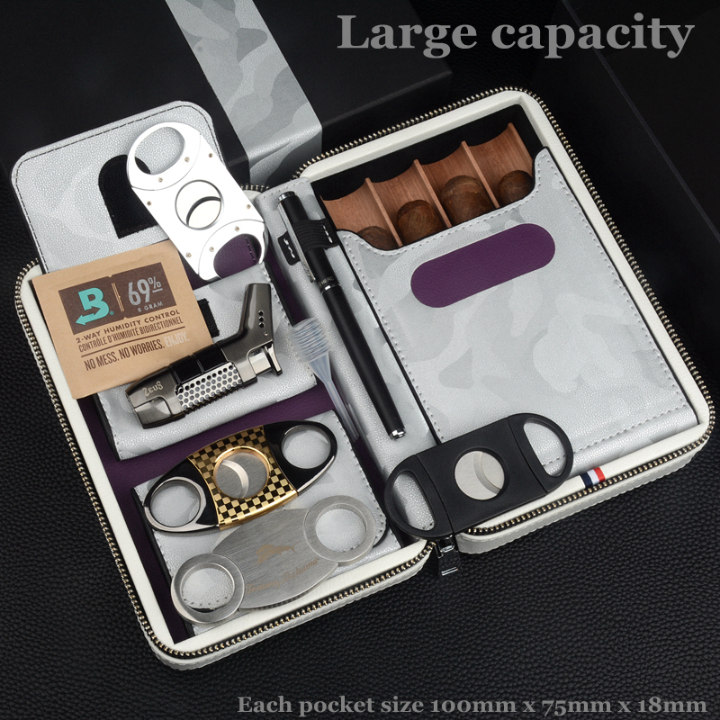 Travel Cigar Case Leather Ciga - مراجعة Smoker Box Wood Chip وسعره