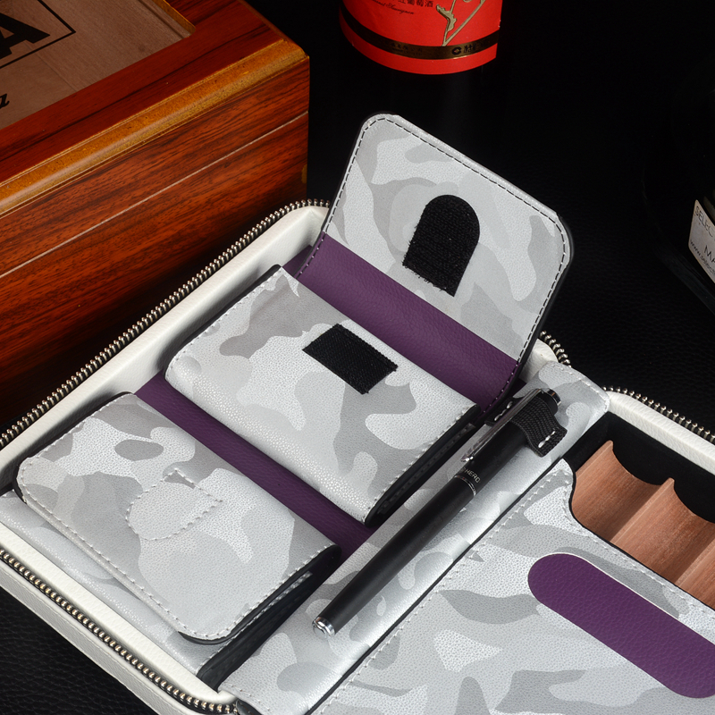Travel Cigar Case Leather Ciga - مراجعة Smoker Box Wood Chip وسعره