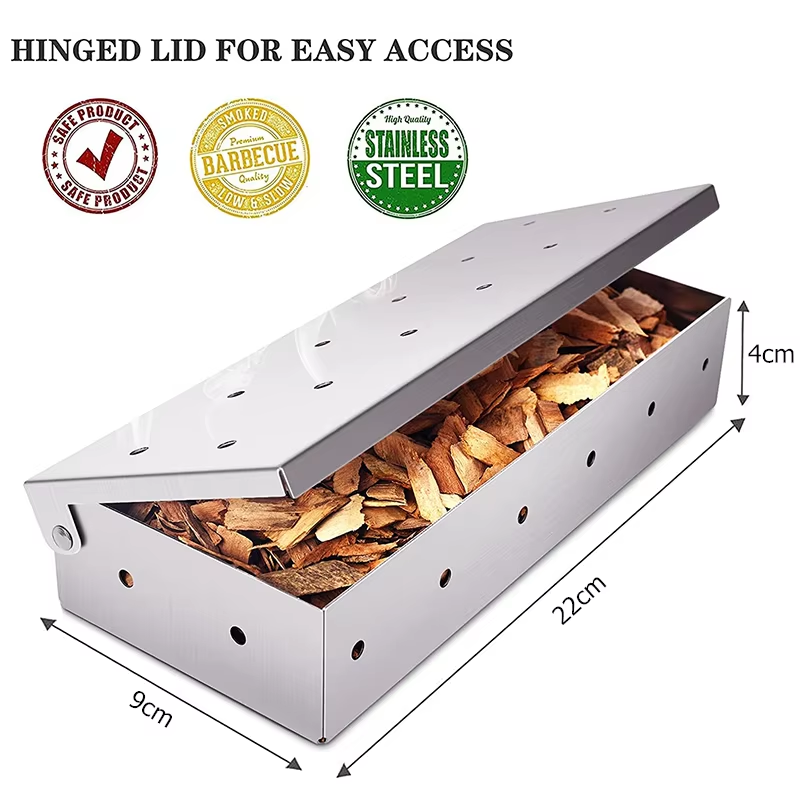 BBQ Smoker Box Stainless Steel - مراجعة Smoker Box Wood Chip وسعره
