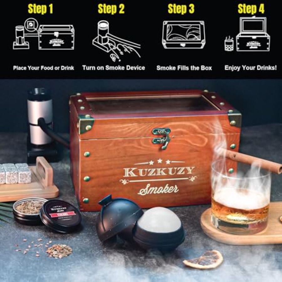 Cocktail Smoker Kit - Whiskey  - مراجعة Smoker Box Wood Chip وسعره