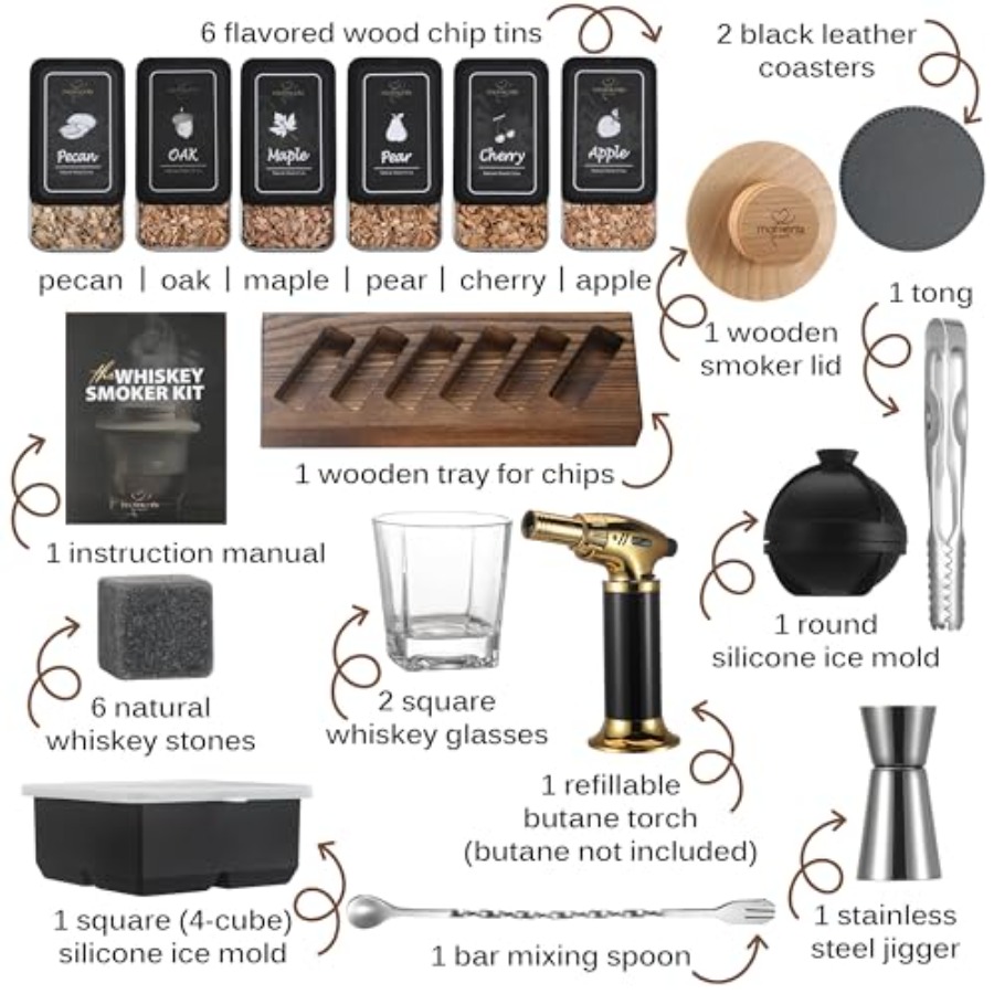 Premium Whiskey Smoker Kit Woo - مراجعة Smoker Box Wood Chip وسعره