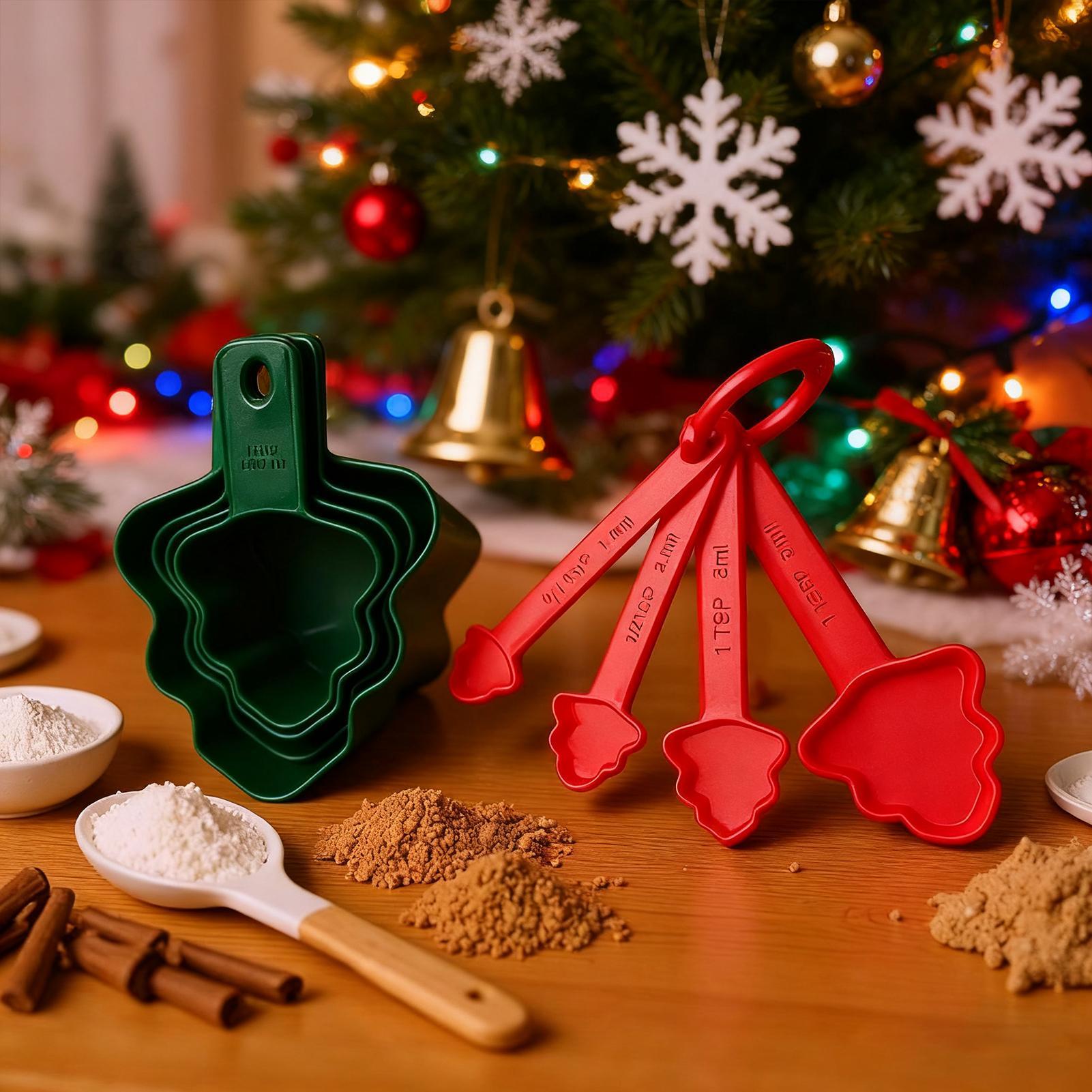 Christmas Measuring Cups And S - مراجعة Home Cooking Utensil Set وسعره