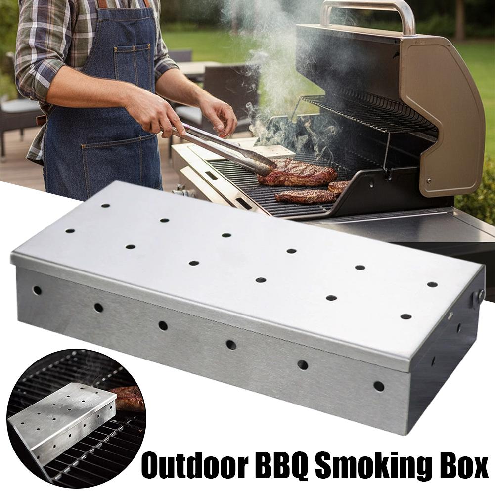 Stainless Steel BBQ Smoker Box - مراجعة Smoker Box Wood Chip وسعره