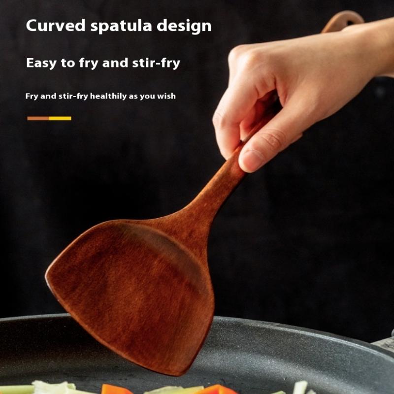 Wooden Spatula Long Handle Hea - مراجعة Home Cooking Services وسعره