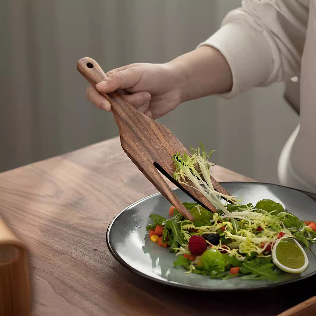 Wooden Salad Server, Wood Sala - مراجعة Home Cooking Utensil Set وسعره