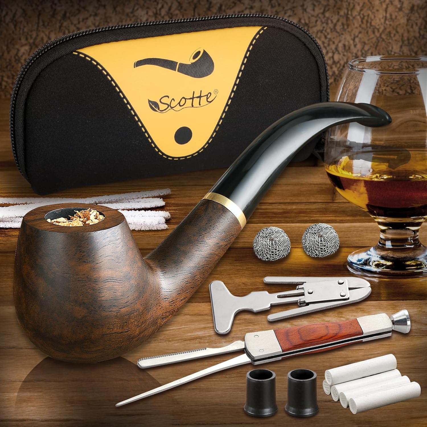Tobacco Pipe Handmade Ebony Wo - مراجعة Smoker Box Wood Chip وسعره
