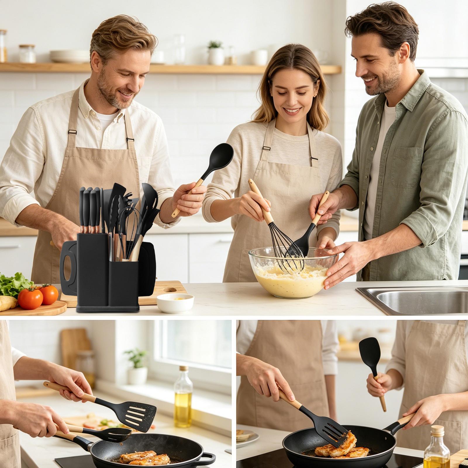 Cooking Utensils 19-Piece Nons - مراجعة Home Cooking Utensil Set وسعره
