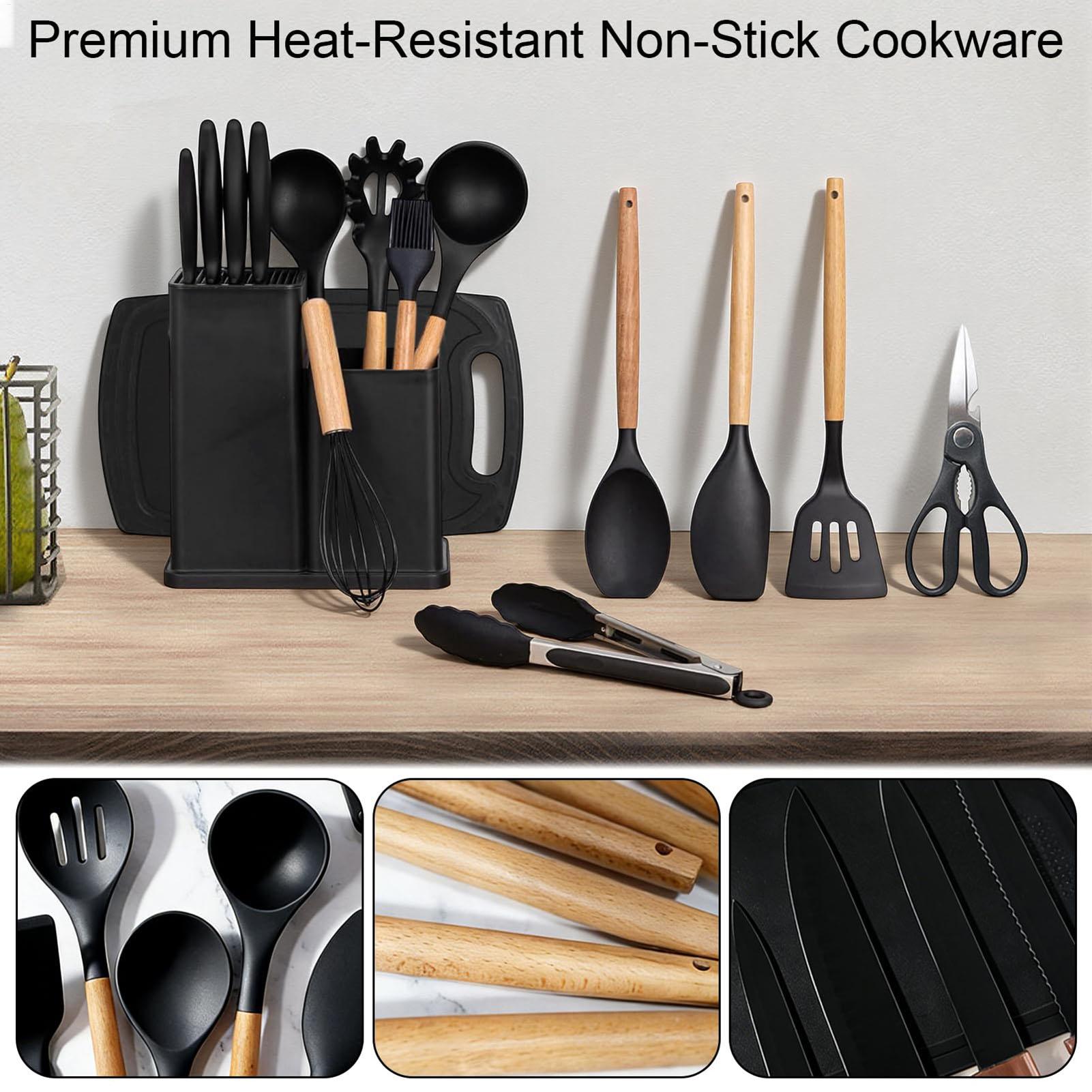 Cooking Utensils 19-Piece Nons - مراجعة Home Cooking Utensil Set وسعره