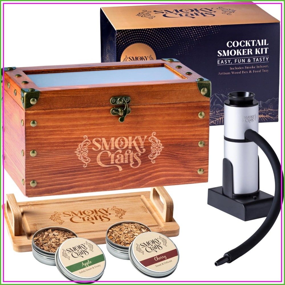 Whiskey Smoker Kit with Smoke  - مراجعة Smoker Box Wood Chip وسعره