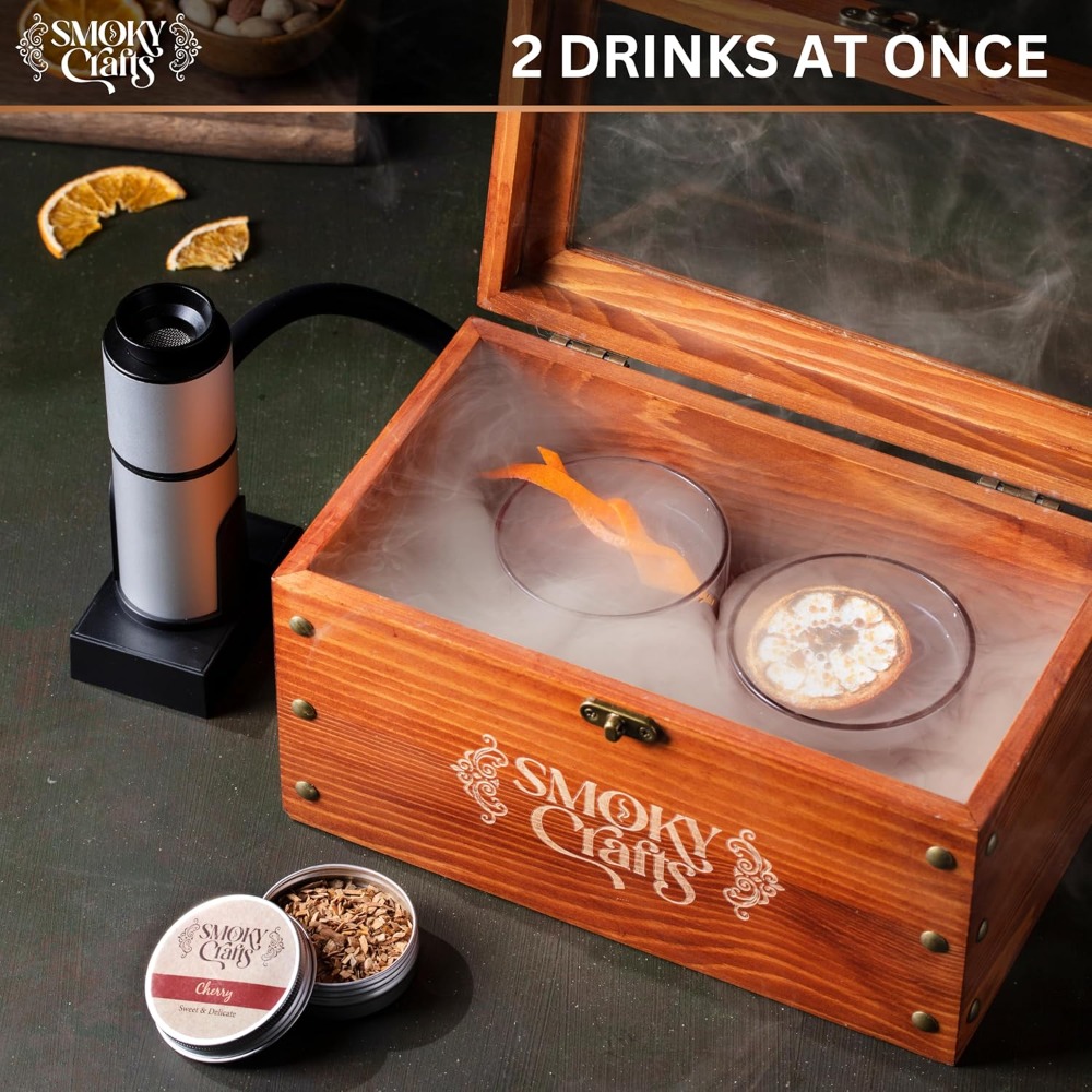 Whiskey Smoker Kit with Smoke  - مراجعة Smoker Box Wood Chip وسعره