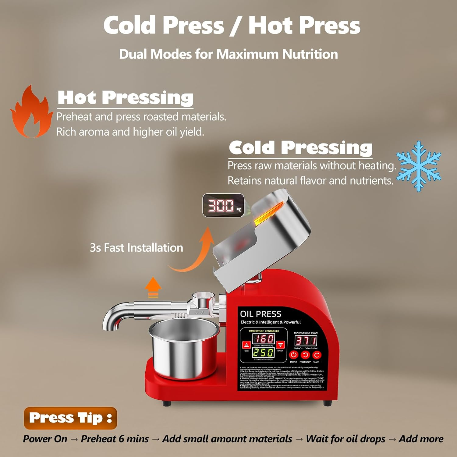 Professional 2-in-1 Oil Press  - مراجعة Home Cooking Oil Making Machine وسعره