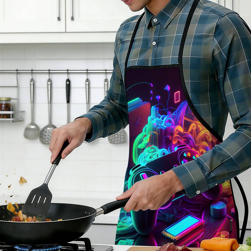 1PC Neon Video Game Apron with - مراجعة Home Cooking Video وسعره